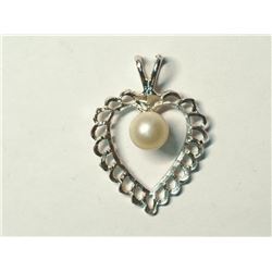 80) STERLING SILVER PEARL PENDANT