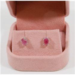 19) STERLING SILVER RUBY EARRINGS