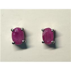 61) STERLING SILVER RUBY EARRINGS