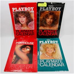 LOT OF 4 PLAYBOY/PENTHOUSE SEALED WALL CALENDARS