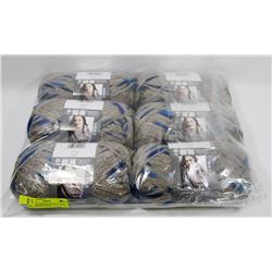 LOT OF 6 PATONS PEAK BALL YARN 90G, IMPERIAL BLUE