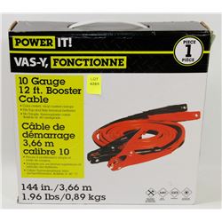 POWER IT 10 GAUGE 12' BOOSTER CABLE
