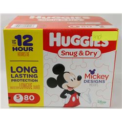 CASE OF 80 HUGGIES SNUG & DRY DIAPERS