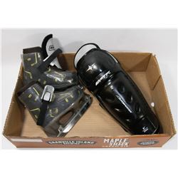 FLAT OF KIDS HOCKEY EQUIPMENT INCLUDING