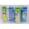 Image 1 : 4 PACKS OF ASSORTED LYSOL DISINFECTANT WIPES