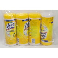 4 PACKS OF CITRUS LYSOL DISINFECTANT WIPES