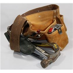 76) NAIL BAG WITH TOOLS.