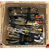 Image 1 : 80) BOX OF NUT DRIVERS, PLIERS, CRESCENT WRENCHES.