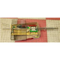 BOX OF CAMP COOKING DEVICES