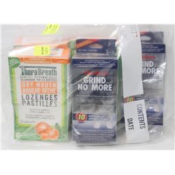 BAG OF THERA BREATH DRY MOUTH AND GRIND NO MORE