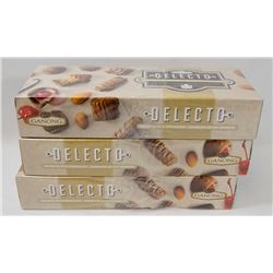 3 BOXES OF DELECTO ASSORTED MILK CHOCOLATES