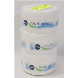 LOT OF 3 NIVEA SOFT MOISTURIZING CREAM