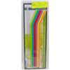 Image 1 : PACKAGE OF 6 NEW SILICONE DRINKING STRAWS WITH