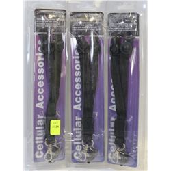 BUNDLE OF 3 CELL PHONE HANDS FREE LANYARD