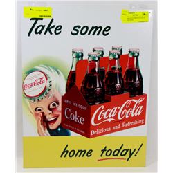 VINTAGE STYLE REPLICA COCA COLA TIN SIGN.