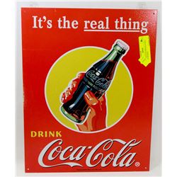 VINTAGE STYLE REPLICA COCA COLA TIN SIGN.