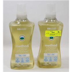 LOT OF 2 METHOD FREE AND CLEAR LAUNDRY DETERGENT