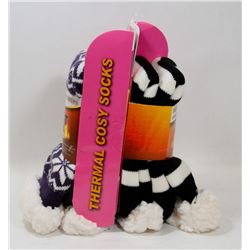 2PK LADIES COZY HEAT WAVE SLIPPER