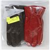 Image 1 : 2PK LADIES LEATHER GLOVES SZ LARGE