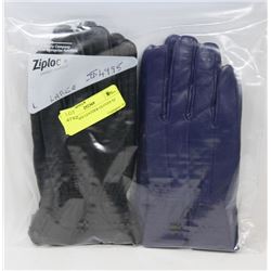 2PK LADIES LEATHER GLOVES SZ LARGE