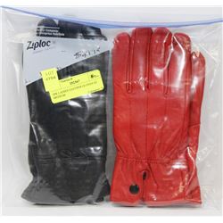 2PK LADIES LEATHER GLOVES SZ MEDIUM