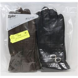 2PK LADIES LEATHER GLOVES SZ MEDIUM