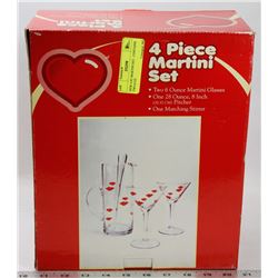 NEW 4-PC MARTINI SET - CONTAINS TWO 6 OZ
