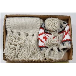 BOX W/NEW PLUSH WINTER HAT & SCARF SET -