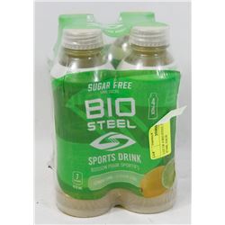 LOT OF 4 BIO STEEL SPORTS DRINK, 473ML EACH