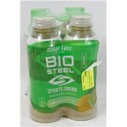LOT OF 4 BIO STEEL SPORTS DRINK, 473ML EACH