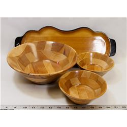 VINTAGE WOODEN BOWL SET