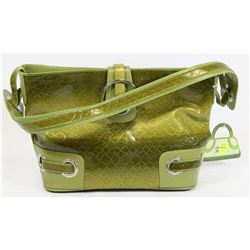 GREEN SNAKESKIN STYLE HANDBAG
