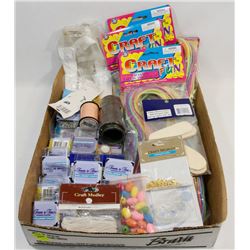 FLAT OF ASSORTED CRAFTING SUPPLIES