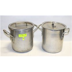 2 POTS WITH LIDS 8L HEAVY DUTY