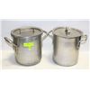 Image 1 : 2 POTS WITH LIDS 8L HEAVY DUTY