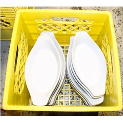 CRATE OF LASAGNA DISHES