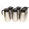 Image 1 : LOT OF 6 S/S COFFEE CARAFE'S W/ 5 LIDS-NSF