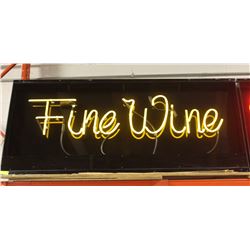 "FINE WINE" NEON SHADOW BOX SIGN, 72" X 30"