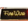 Image 1 : "FINE WINE" NEON SHADOW BOX SIGN, 72" X 30"