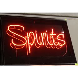 "SPIRITS" NEON SHADOW BOX SIGN, 43" X 30"