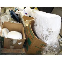 PALLET OF ASSORTED SERVING WARE AND MORE