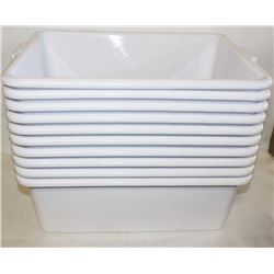 TOTE BOX - LOT OF 10 - WHITE 7" DEEP