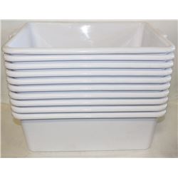 TOTE BOX - LOT OF 10 - WHITE 7" DEEP