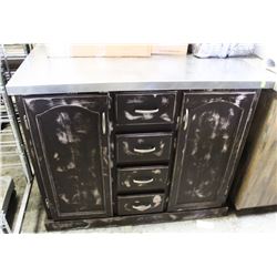 STORAGE CABINET W/ STAINLESS STEEL COUNTER TOP