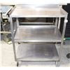 STAINLESS STEEL 3 SHELF BUS CART 28"X18"X34"H