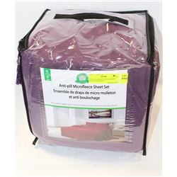 ANTI PILL MICROFLEECE PURPLE QUEEN SIZE SHEET