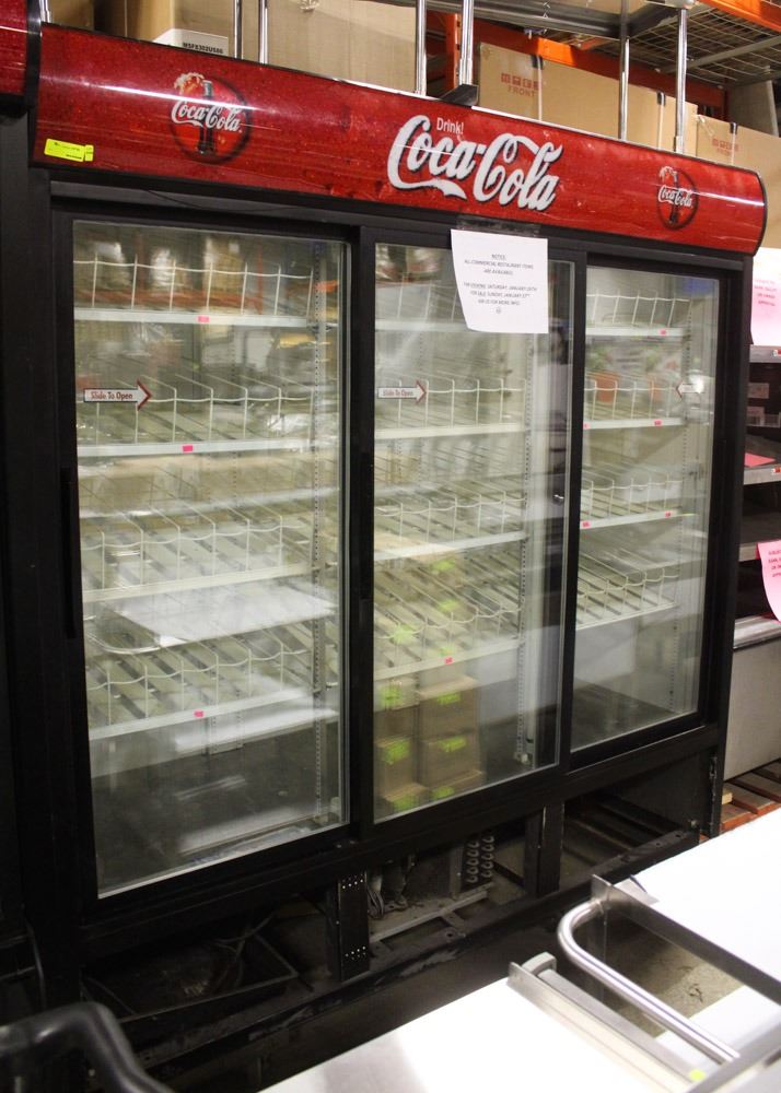 3 DOOR SLIDING COCACOLA BOTTLE & CAN COOLER