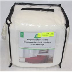 ANTI PILL MICROFLEECE OFF WHITE QUEEN SIZE SHEET