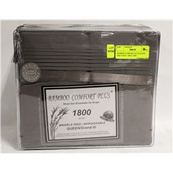 BAMBOO COMFORT PLUS QUEEN  SIZE LIGHT  GREY 1800