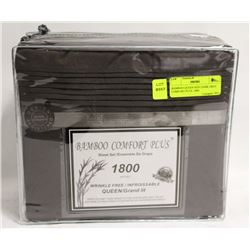 BAMBOO QUEEN SIZE DARK GREY COMFORT PLUS  1800
